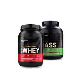 Optimum 2727 gr Serious Mass Çikolata Aromalı+908 gr Nutrition Gold Whey Çilekli Protein Tozu