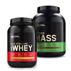 Optimum Nutrition Gold Whey Muzlu 908 gr Protein Tozu ve Optimum Serious Mass 2727 gr Çikolata Aromalı Toz