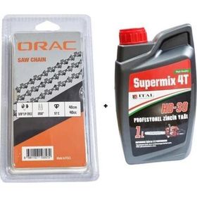 Orac 91 1.3 mm 28.5 Diş Köşeli Kesik Zincir ve 1 lt Zincir Yağı