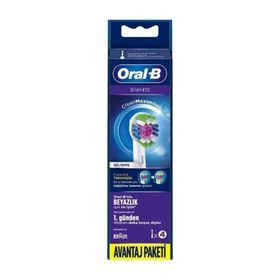 Oral-B 3D White 3 Boyutlu Beyazlık Şarjlı 4'lü Diş Fırçası Yedek Başlığı