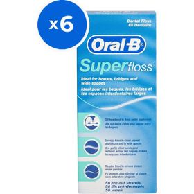 Oral-B 6x50 Adet Super Floss Naneli Diş İpi