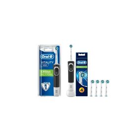Oral-B D100 Cross Action Black Şarjlı Diş Fırçası+4'lü Yedek Cross Action