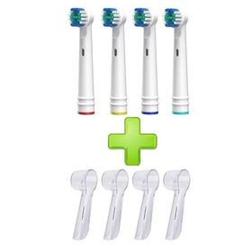 Oral B Diş Fırçasına Uyumlu 4'lü Yedek Başlık Ve 4 Adet Koruyucu Kapak