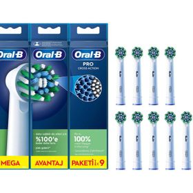 Oral-B EB50 Cross Action 9'lu Beyaz Yedek Diş Fırçası Başlığı