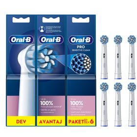 Oral-B EB60 Pro Sensitive Clean 6'lı Beyaz Yedek Diş Fırçası Başlığı