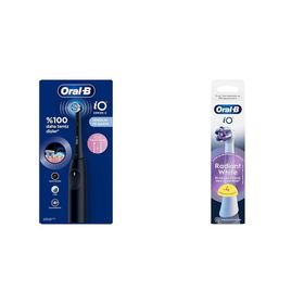 Oral-B iO 2 Şarjlı Gece Siyahı Diş Fırçası+iO Radiant White Beyaz 4 Adet Diş Fırçası Yedek Başlığı