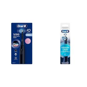 Oral-B iO 2 Şarjlı Gece Siyahı Diş Fırçası+iO Ultimate Clean Siyah 2 Adet Diş Fırçası Yedek Başlığı
