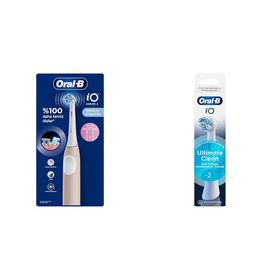 Oral-B iO 2 Şarjlı Pembe Diş Fırçası+iO Ultimate Clean Beyaz 2 Adet Diş Fırçası Yedek Başlığı