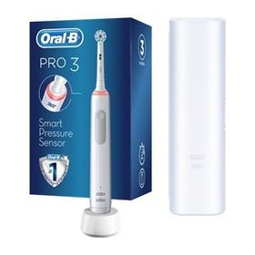 Oral-B Pro3-3500 Beyaz Seyahat Kabı Hediyeli Şarj Edilebilir Diş Fırçası