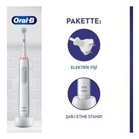 Oral-B Pro3-3500 Beyaz Seyahat Kabı Hediyeli Şarj Edilebilir Diş Fırçası