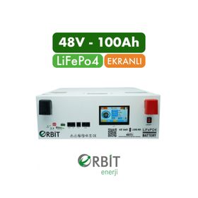 Orbit Lifepo4 Ekranlı 48 V 100 Ah Akü