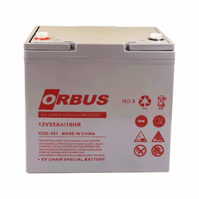 Orbus 12V 55 Ah Engelli Araç Aküsü