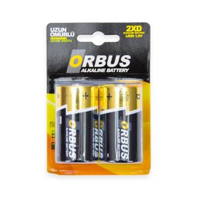 Orbus 2'li Alkaline LR20 Büyük Pil