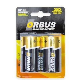 Orbus 2'li Alkaline LR20 Büyük Pil