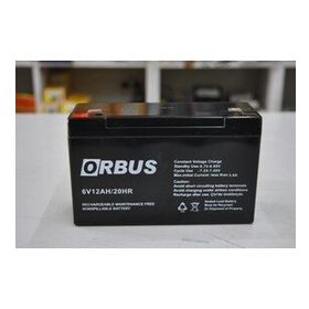 Orbus 6 V 12 Ah Terazi-El Feneri-Şarjlı Araba 6 Ay Garantili Akü