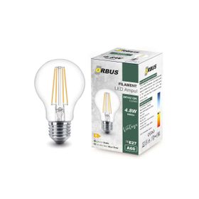 Orbus B60 4.8W Beyaz Işik E27 600lM Clear Ampul