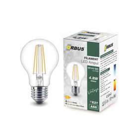Orbus B60 4.8W Beyaz Işik E27 600lM Clear Ampul