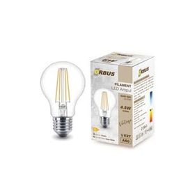 Orbus F60 4.8W Sarı Işık E27 600lM Clear Ampul