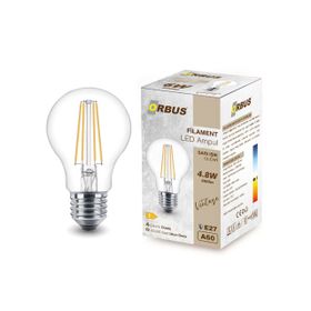 Orbus F60 4.8W Sarı Işık E27 600lM Clear Ampul
