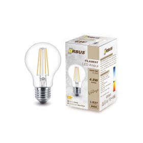 Orbus F60 4.8W Sarı Işık E27 600lM Clear Ampul