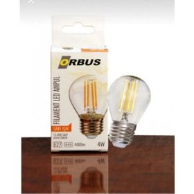 Orbus G454 W Şeffaf E27 Duy Sarı Işık Rustik Led Ampul