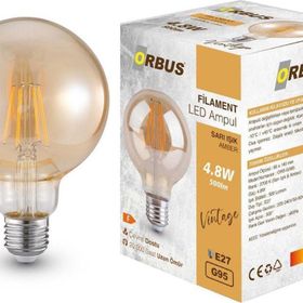 Orbus Globe GA95 E27 540lM Amber Ampul