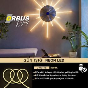 Orbus Neon 3000K Gün Işığı 2 mt USB'li Şerit Led