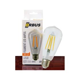 Orbus ST64 6 W E27 600 Lümen Sarı Filament Led Ampul