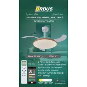 Orbus VL10B Uzaktan Kumandalı Beyaz Tavan Vantilatörü