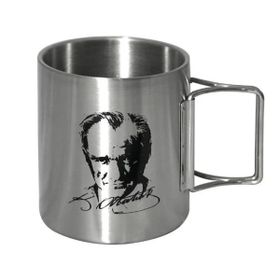 Orcamp Out-1800 Atatürk Katlanabilir Saplı Çelik Kupa Bardak