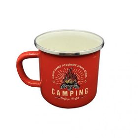 Orcamp OUT-1900 Retro Emaye Kırmızı Kupa Bardak