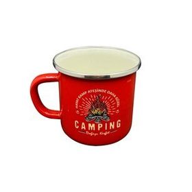 Orcamp OUT-1900 Retro Emaye Kırmızı Kupa Bardak