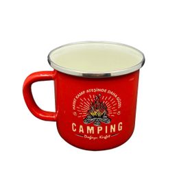 Orcamp OUT-1900 Retro Emaye Kırmızı Kupa Bardak