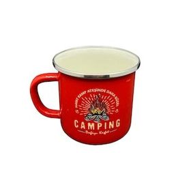 Orcamp OUT-1900 Retro Emaye Kırmızı Kupa Bardak