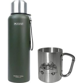 Orcamp OUT-5100 1500 ml Çelik Termos + OUT-1850 Inox Çelik Bardak