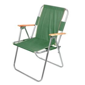 Orcamp Out2310 Yeşil Ahşap Kollu Katlanabilir Kamp Sandalyesi