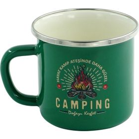 Orcamp Retro Emaye Adventure 330 cc Yeşil Kupa Bardak