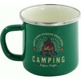 Orcamp Retro Emaye Camping 330 cc Yeşil Kupa Bardak
