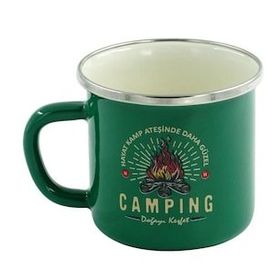 Orcamp Retro Emaye Camping 330 cc Yeşil Kupa Bardak