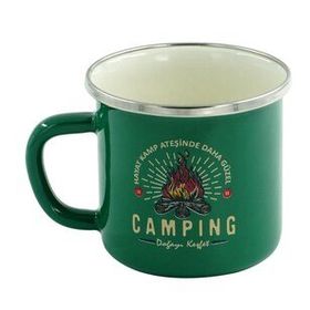 Orcamp Retro Emaye Camping 330 cc Yeşil Kupa Bardak