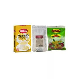 Orçel 300 gr Karadut + 300 gr Kivi + 200 gr Muzlu Süt Aromalı İçecek Tozu Oralet