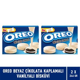 Oreo Beyaz Çikolata Kaplamalı 246 gr Bisküvi (2 adet)