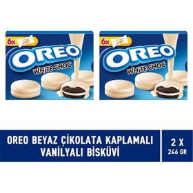Oreo Beyaz Çikolata Kaplamalı 246 gr Bisküvi (2 adet)