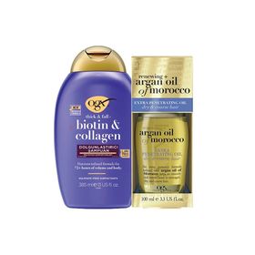 Organix Biotin Collagen 385 ml Şampuan ve 100 ml Argan Saç Bakım Yağı Set