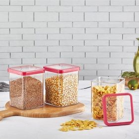 Organizers ORG-114-3 Gold Sızdırmaz Kapaklı Şeffaf 1000 ml 3'lü Set Saklama Kabı