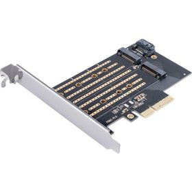 Orico PCI-E 3.0 x4 M.2 NVME ve NGFF Siyah SSD Çift Slot Dönüştürücü Adaptör Kartı