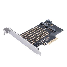 Orico PCI-E 3.0 x4 M.2 NVME ve NGFF Siyah SSD Çift Slot Dönüştürücü Adaptör Kartı