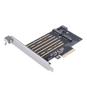 Orico PCI-E 3.0 x4 M.2 NVME ve NGFF Siyah SSD Çift Slot Dönüştürücü Adaptör Kartı