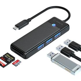 Orico Type-C To 3.0 Kart Okuyucu 3 Portlu USB 3.0 Siyah Çoklayıcı Adaptör
