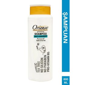 Oriense Kepek Karşıtı Anti-Dandruff Sarımsak ve Çay Ağacı Özlü 600 ml Silikon ve Paraben İçermez Şampuan